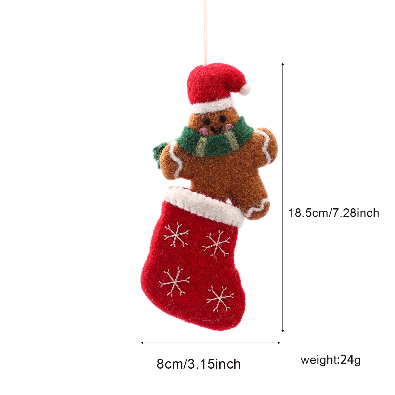 Christmas wool felt pendants, gingerbread man handmade doll pendants, bag pendants, three-dimensional pendants, factory direct sales Item Picture