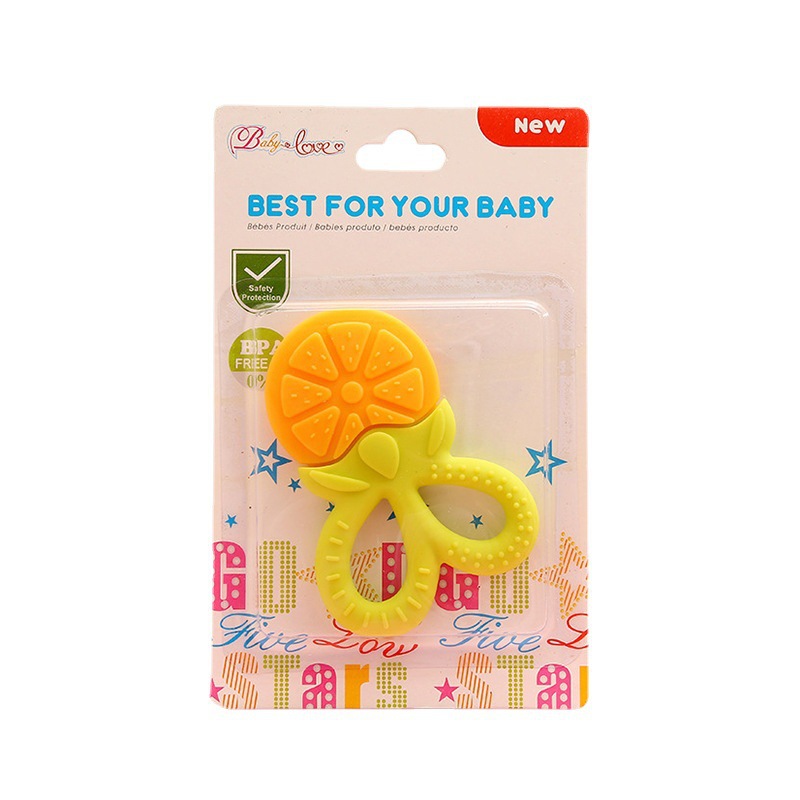 Silicone baby teething rings, fruit-shaped teething rings, three-dimensional teething rings for newborns, teething sticks, baby training bite fun Item Picture