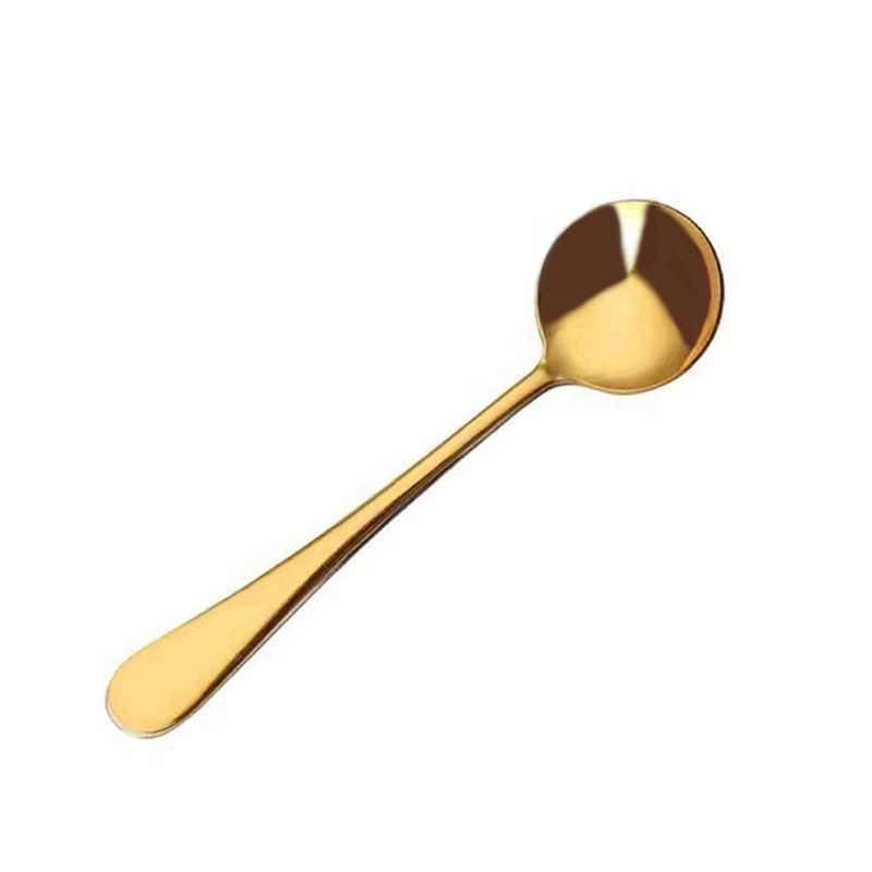 ملعقة دائرية من الفولاذ غير القابل للصدأ، ملعقة صغيرة من ملعقة حلو من ملعقة طعام الأطفال Item Picture