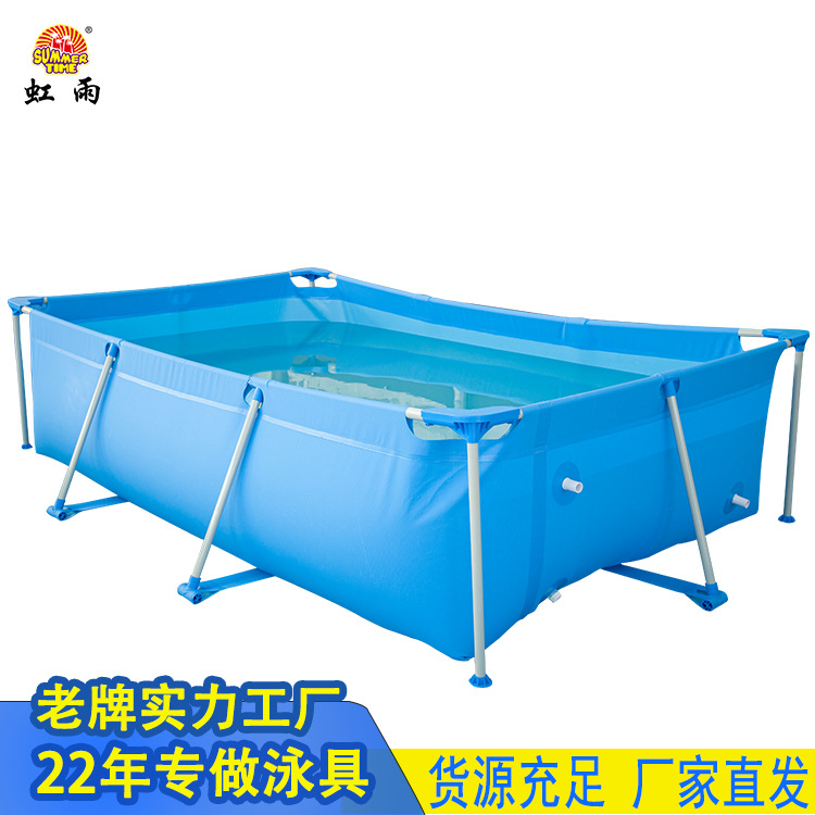 Home children's swimming pool, small assembly mobile frame canvas pool, outdoor thickened anti-slip portable swimming pool Specification image