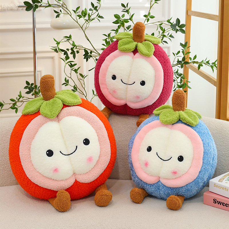 新款水果抱枕创意山竹毛绒玩具公仔玩偶客厅摆件装饰品生日礼物