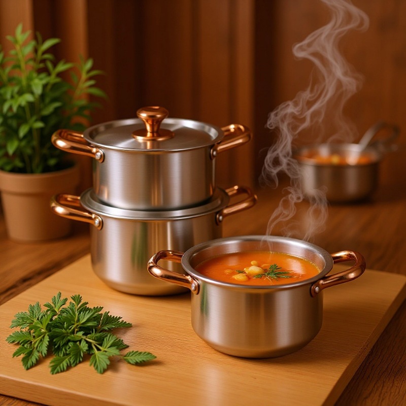 Stainless steel thickened single-person small hot pot, household baby food pot, double-ear cooking pot, milk pot, soup pot, stewing pot details Picture