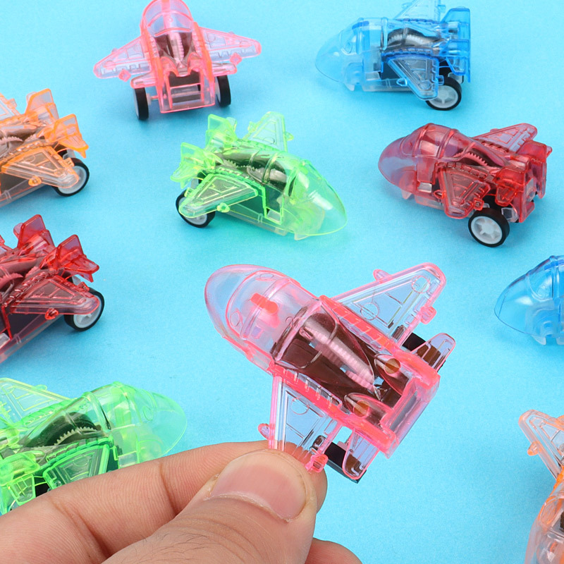 Transparent rebound aircraft toy car, children's toy car, detachable flight model, suitable for boys and girls details Picture