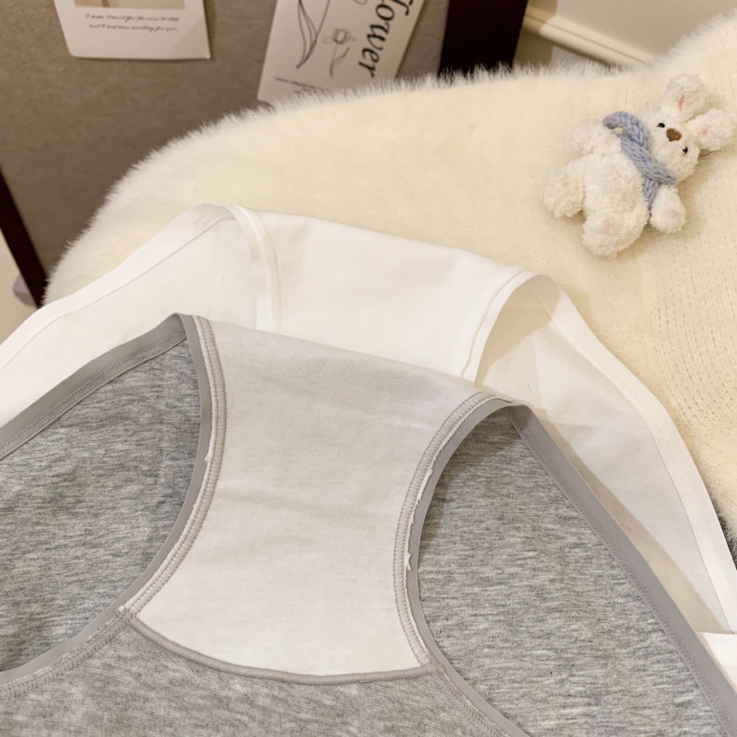 10A extended pure cotton antibacterial women's underwear Breathable women's triangle pants Seamless all-cotton comfortable spliced underwear for women Item Picture