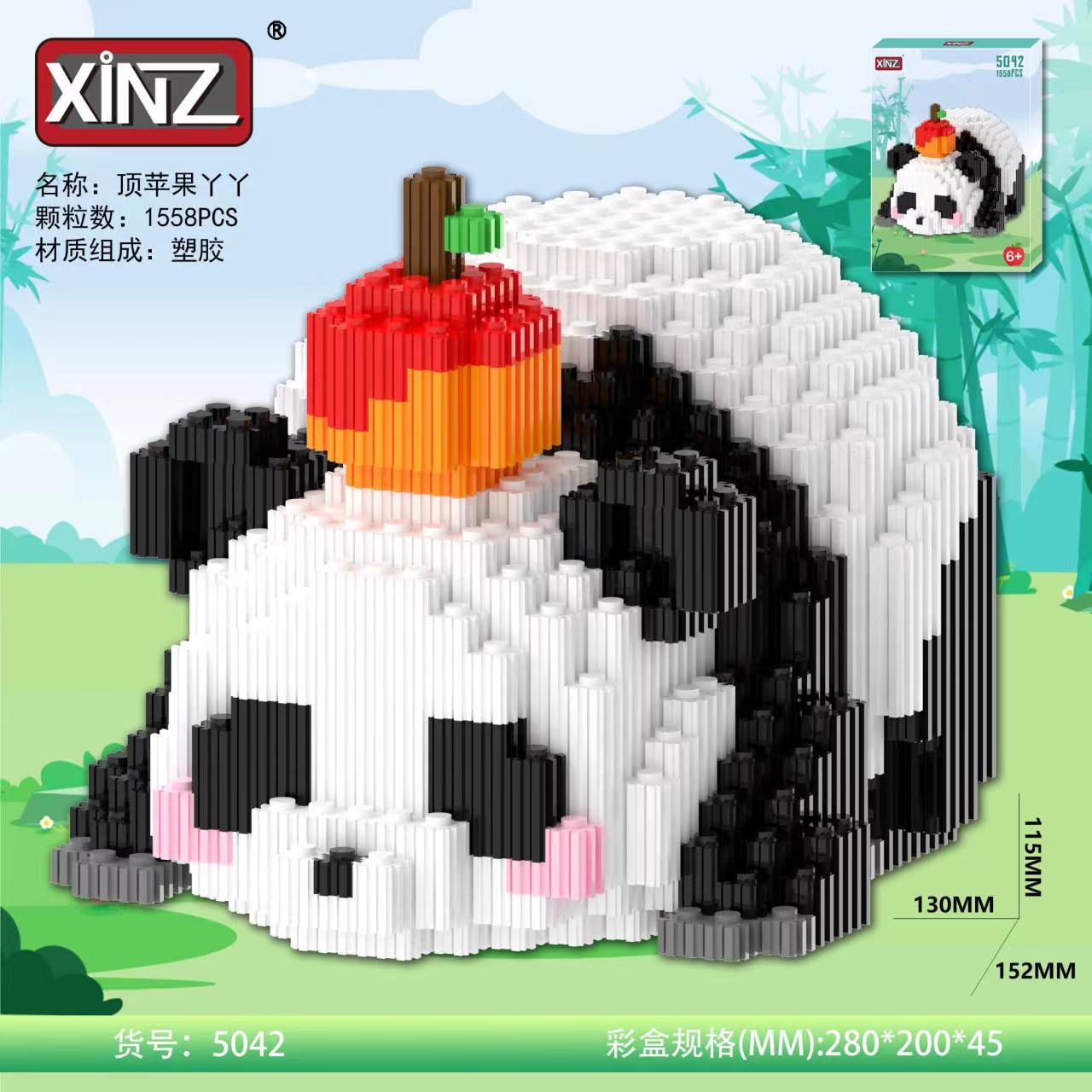Panda building block puzzle assembly trinkets, cute and adorable pet series, birthday gifts for boys and girls, street stall toys Specification image