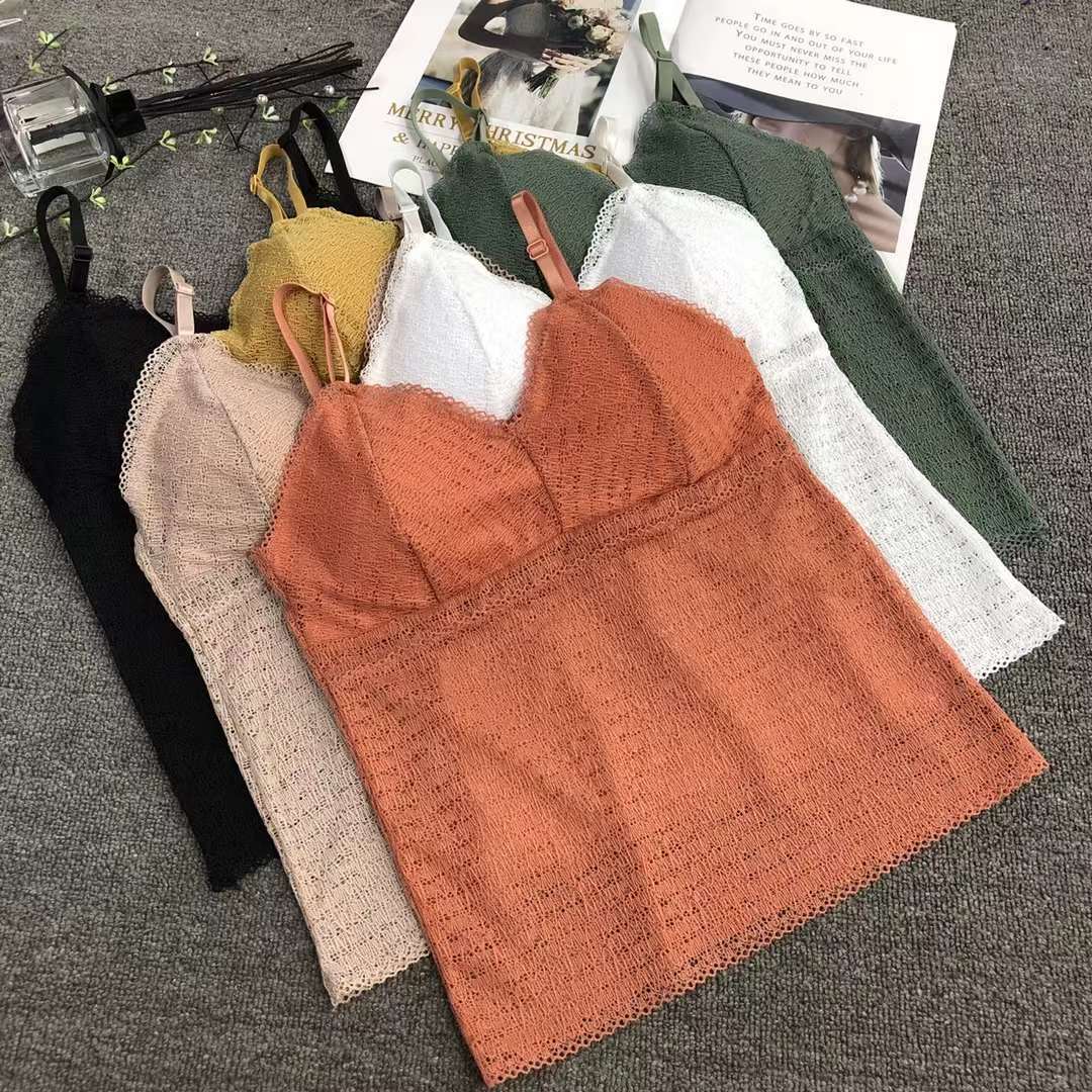 Clear inventory for foreign trade export: High-quality lace backless women's vests, sexy bras without steel rings, sports bras, women's wholesale bras with breast pads full figure