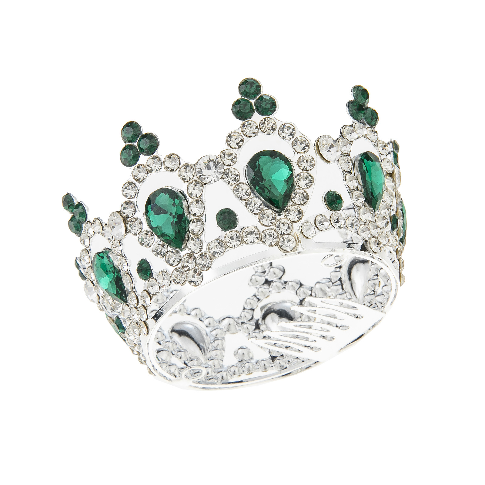 跨境新款外贸彩色水钻带梳齿儿童小满冠生日宴会派对皇冠头饰