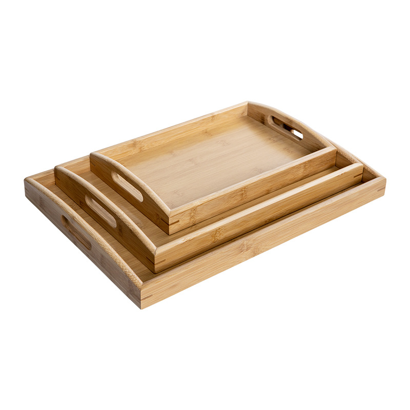 Wholesale bamboo pallets from the manufacturer, household living room and kitchen solid wood pallets, simple tea plates, hand-held dinner plates, tea snack plates Item Picture