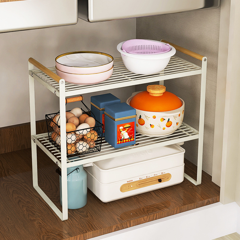 Fabricante al por mayor estilo japonés cocina encimera rack gabinete olla interior vajilla rack de capas palos de madera rack de almacenamiento de estilo