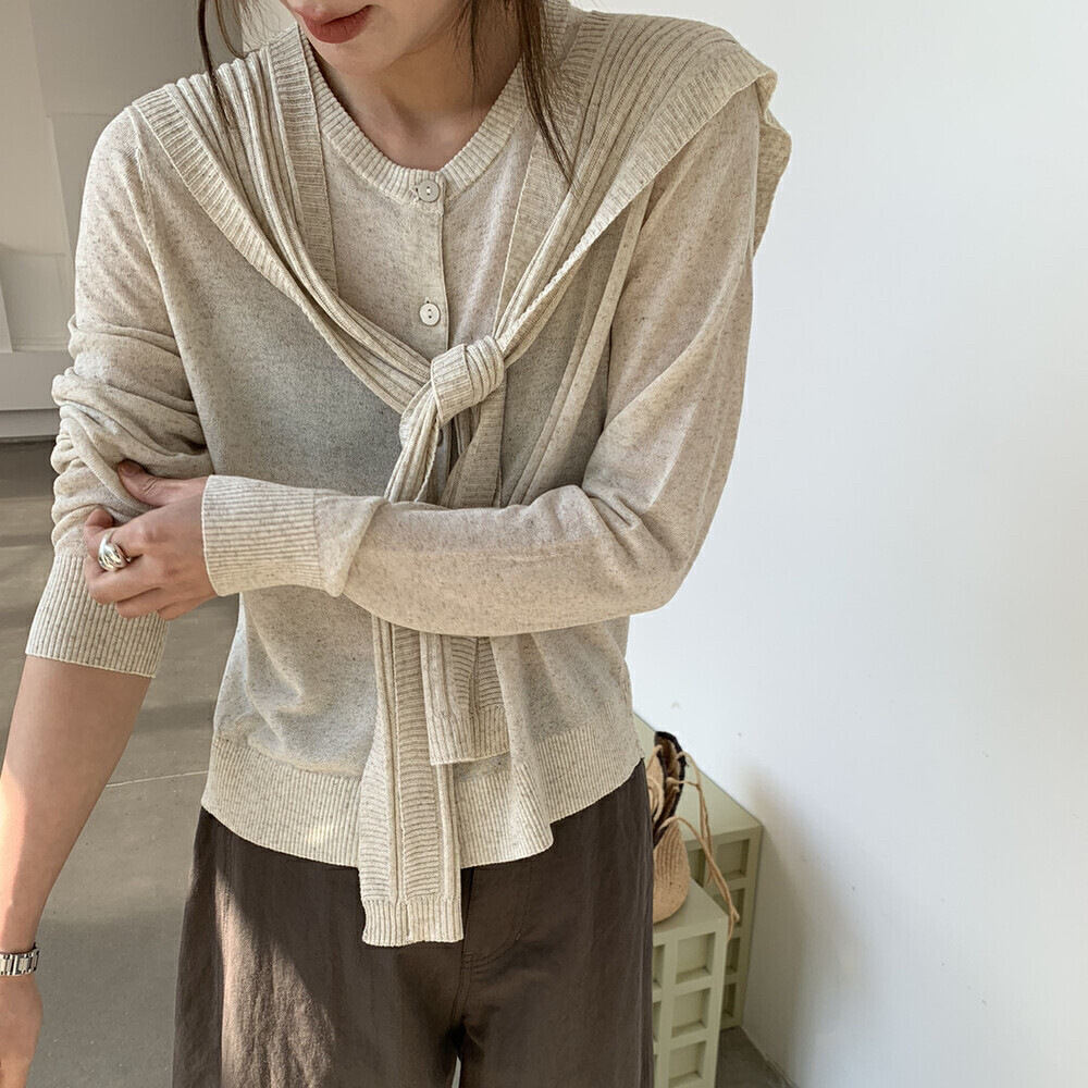 Wensen online's 13th Row Korean Tencel knitted cardigan for Women's Spring New single-breasted coat 92312 details Picture
