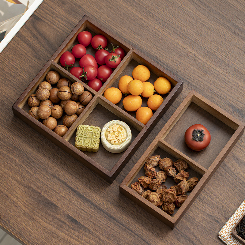 新款家用坚果糕点收纳盘茶点盘围炉煮茶点心拼盘零食果盘收纳宫格产品图