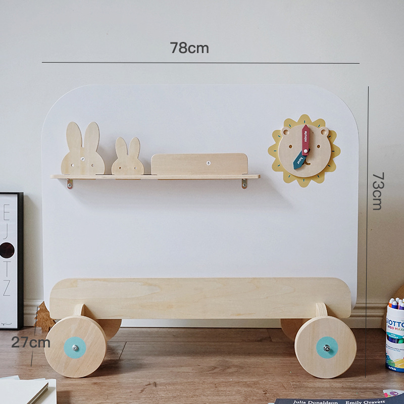 Cross-border Korean wooden children's picture book rack, drawing board, two-in-one storage rack, baby bookshelf, reading children's bookshelf Application Scenario