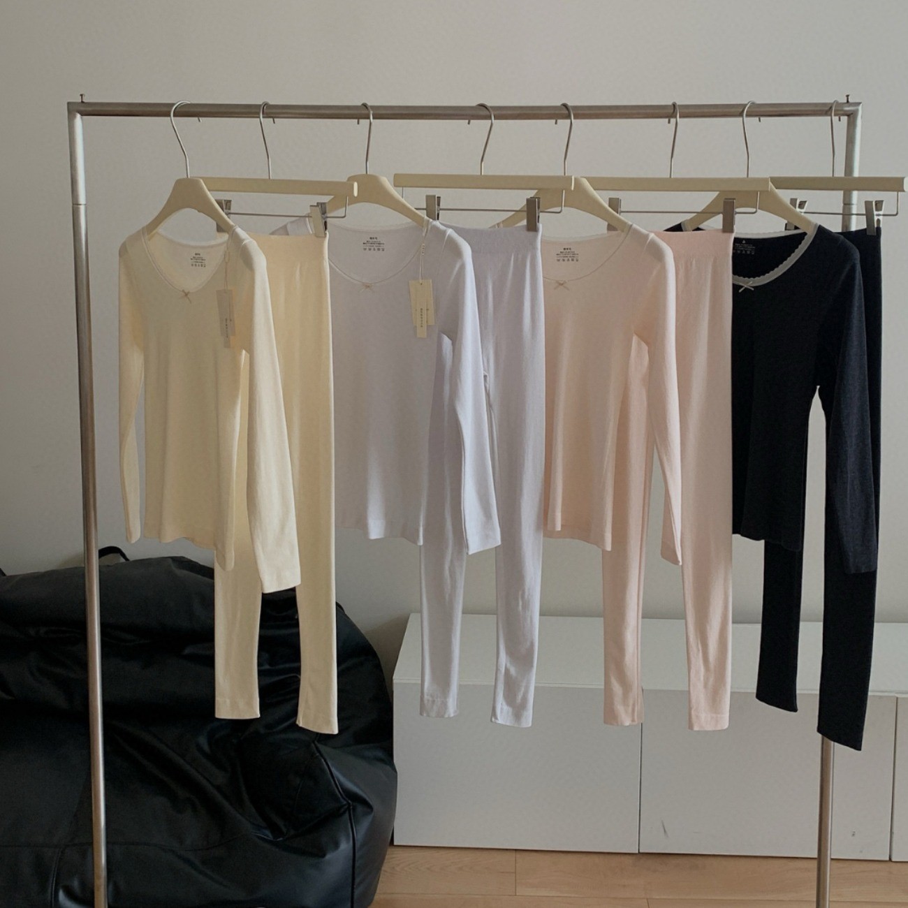 韩社9885圆领保暖套装打底秋冬保暖睡衣女修身高弹恒温秋衣秋裤