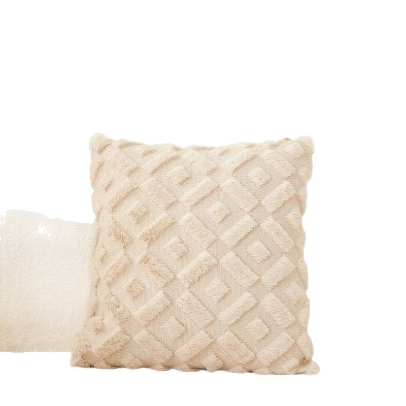 Cross-border foreign trade plush embroidery three-dimensional square pillowcase sofa bedroom home cushion cover light luxury Nordic style Item Picture