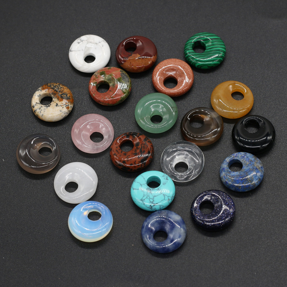 Natural semi-precious stone beads, exquisite flat beads and large-hole beads are used for jewelry making and high-quality DIY necklace accessories