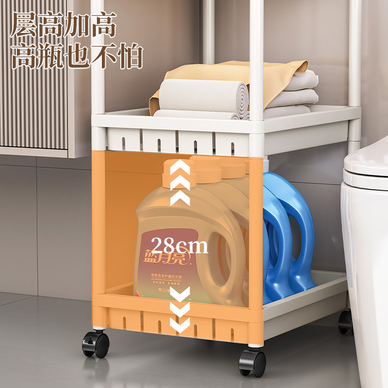 Trolley storage rack, bathroom floor storage rack, dormitory storage rack, bedroom corner rack for moving sundries Specification image