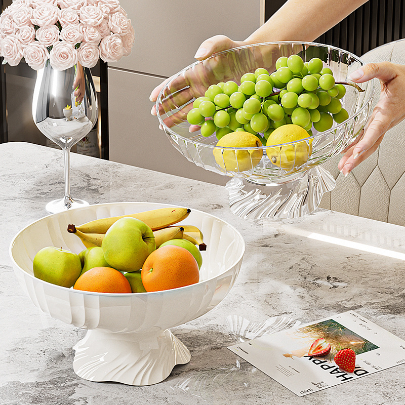 玻璃果盘/塑料盘子/镂空金属水果篮/年货/欧式轻奢水晶果盘产品图
