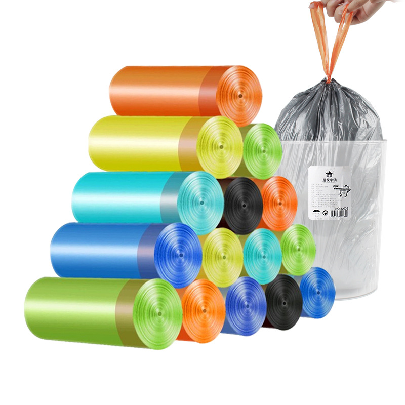 垃圾袋/手提垃圾袋/抽绳垃圾袋/背心垃圾袋45×50/抽拉垃圾袋白底实物图