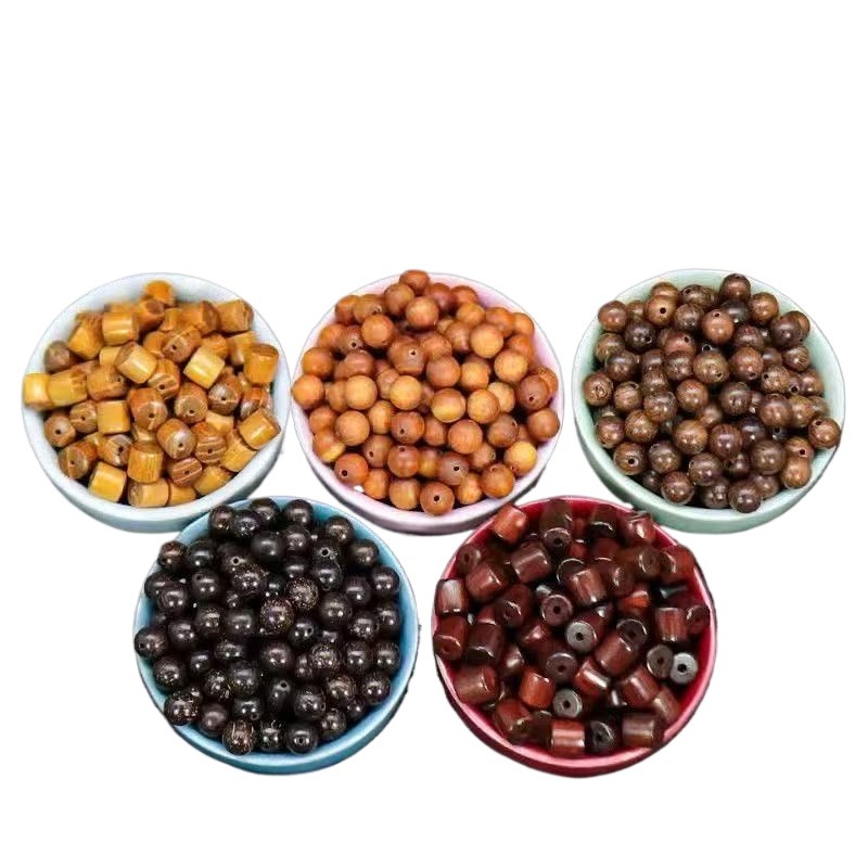 diy green sandalwood loose beads, old mountain sandalwood bracelet and string accessories, 6mm and 8mm small beads wholesale loose batch Buddhist beads Item Picture