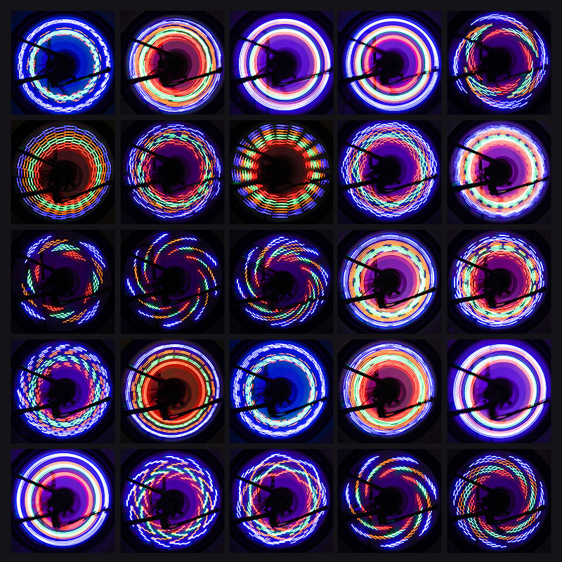 Bicycle tire light, Wind and Fire Wheel night riding induction type solar bicycle tire wire light spoke light 16LED details Picture