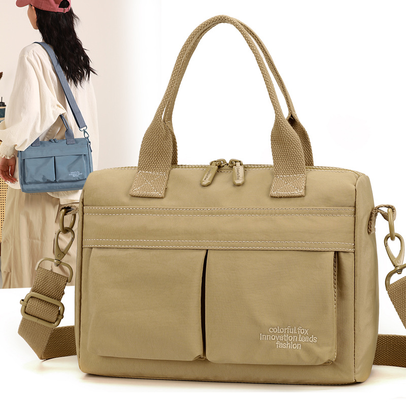 Nylon resistente al agua maletín de mano un hombro crossbody mujer multicompartimento bolsa de tela Item Picture