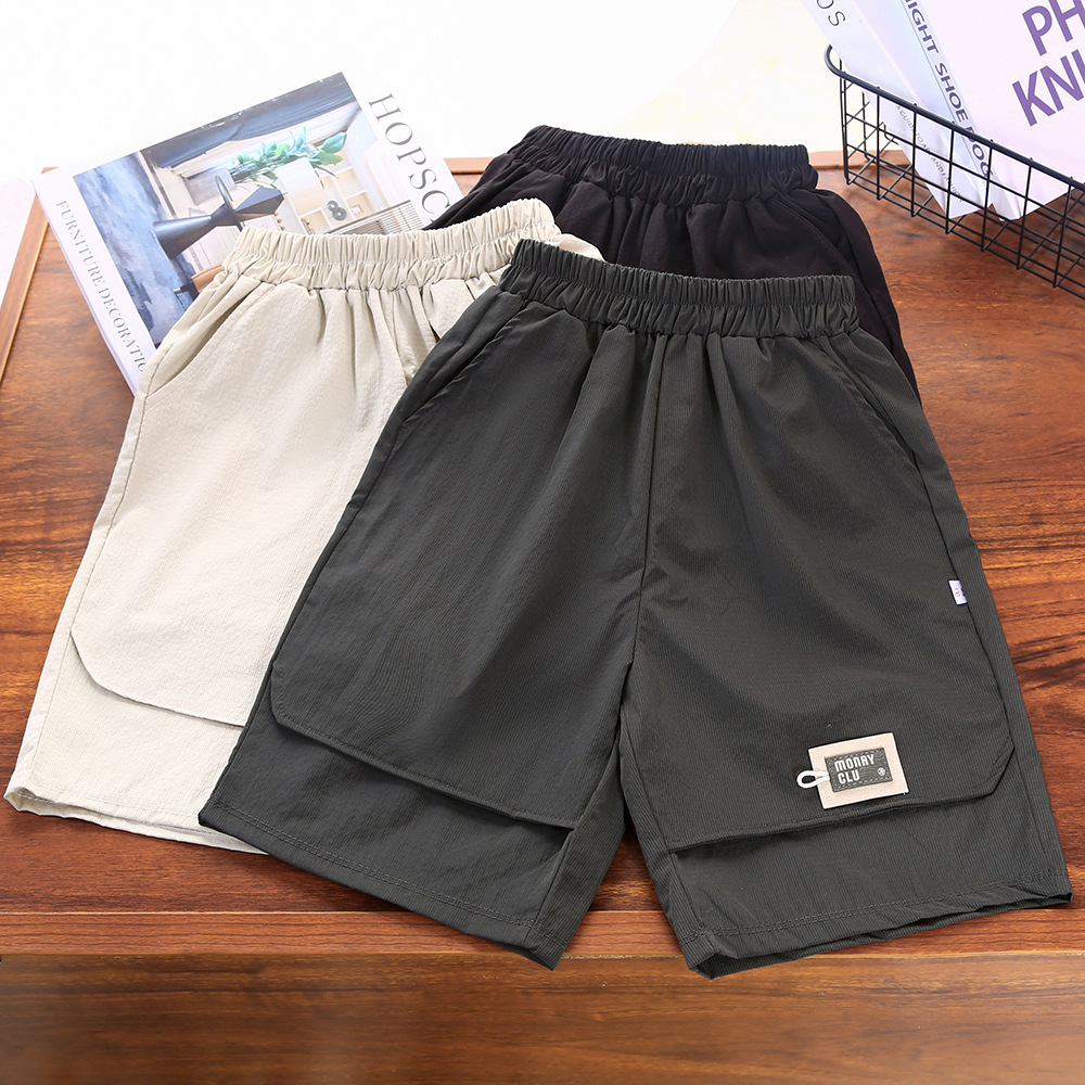 夏季工装裤2025童装男童儿童短裤速干裤薄款裤子男大童速干休闲裤