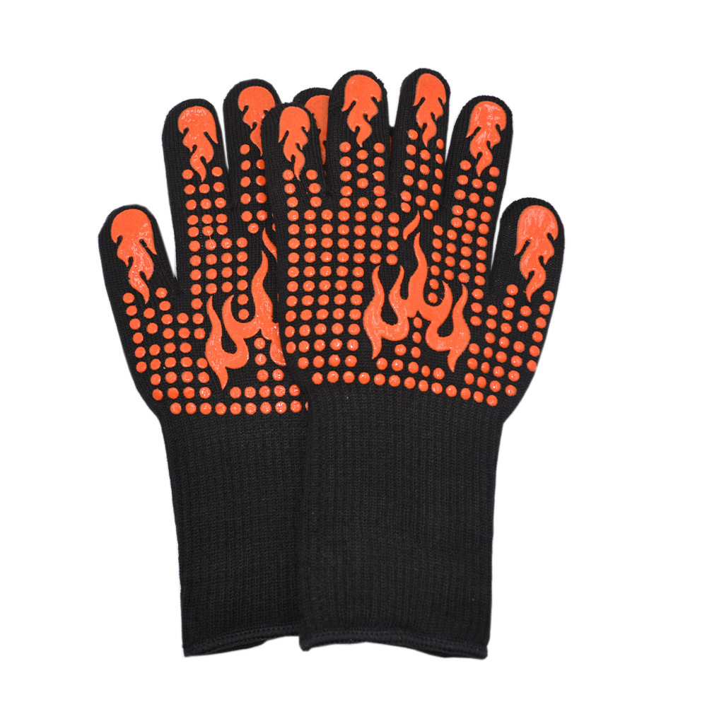 Aramid high-temperature resistant 500-degree labor protection gloves, rubber-coated anti-slip and heat-resistant gloves, fireproof, barbecue and heat-insulating work gloves Application Scenario