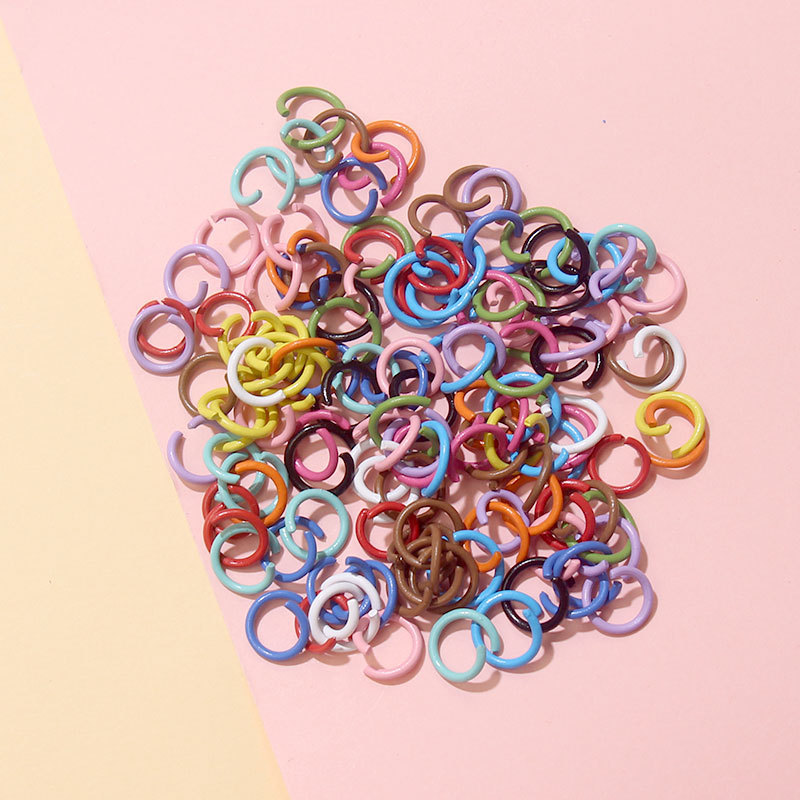 彩色烤漆开口圈DIY饰品配件龙虾扣狗钥匙链钥匙扣配件 厂家直销