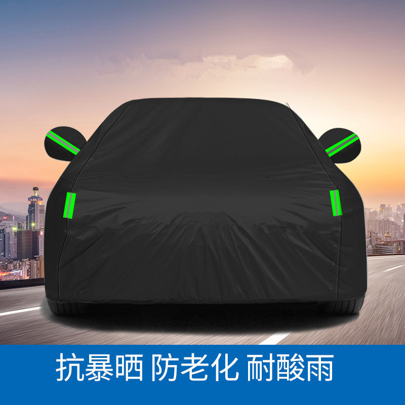 亚马逊外贸跨境车衣涤塔夫170T190T车罩防雨防尘遮阳挡加厚防雨                           产品图