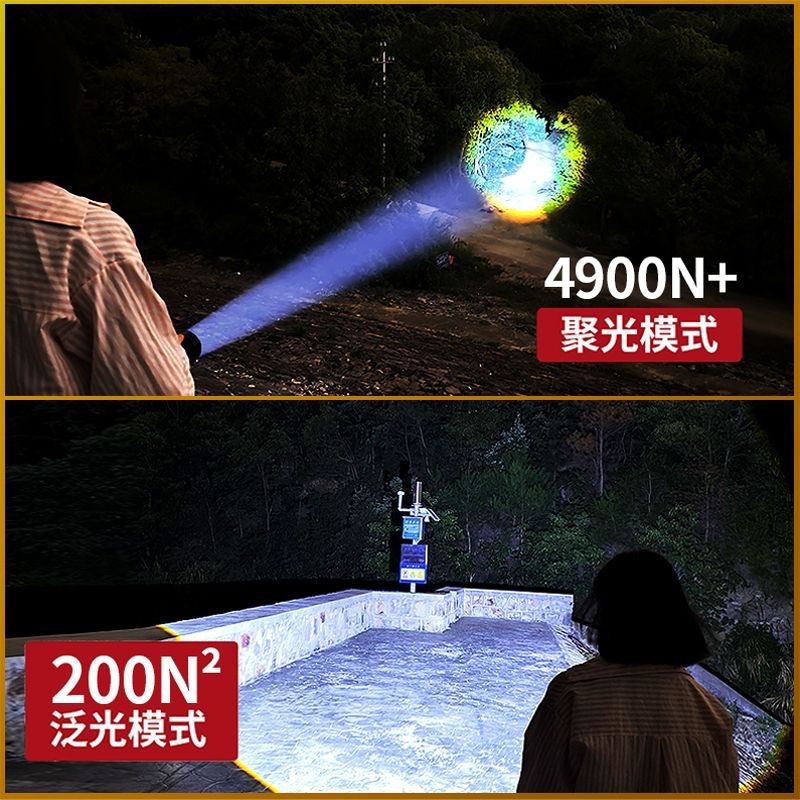 Cross-border led bicycle flashlight, strong outdoor charging, ultra-bright USB telescopic focusing, emergency home flashlight details Picture