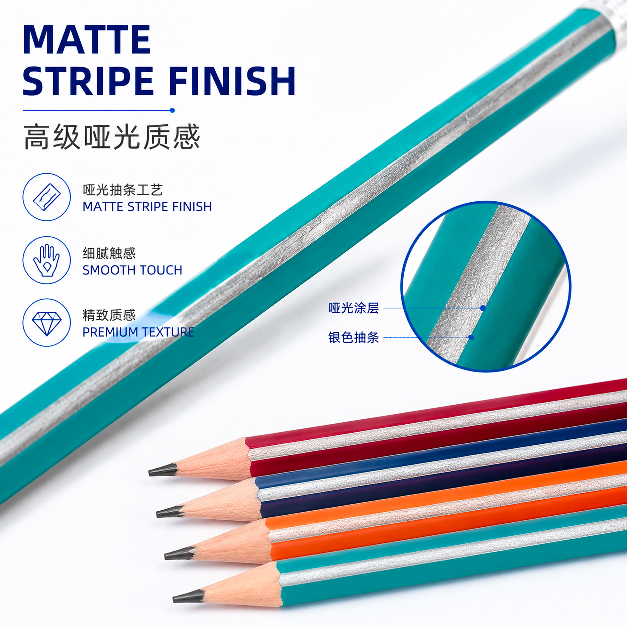 Estudiante 12 caja triangular mate tira de dibujo lápiz hb niños cinta de escritura goma triangular barra de aprendizaje papelería Specification image