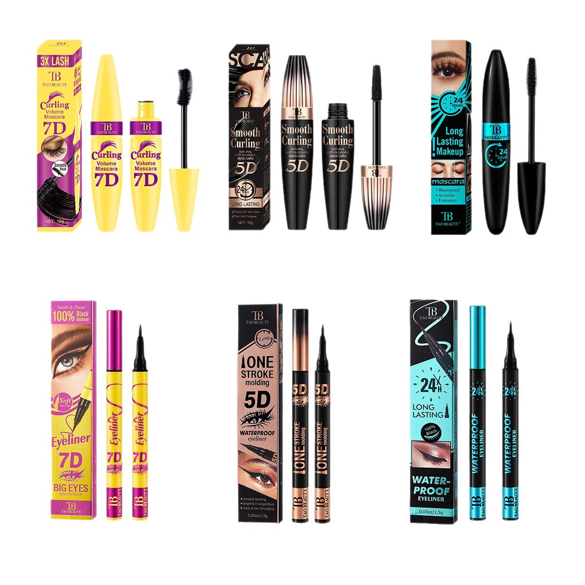 【 Cross-border Exclusive 】Tao Beauty Mascara Eyeliner Pen is waterproof, sweat-proof, long, thick, smooth and long-lasting Item Picture