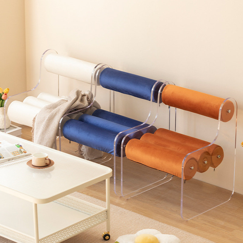 星辰轻奢单人休闲椅客厅家用沙发实木休闲凳换鞋凳阳台靠背长条凳餐椅