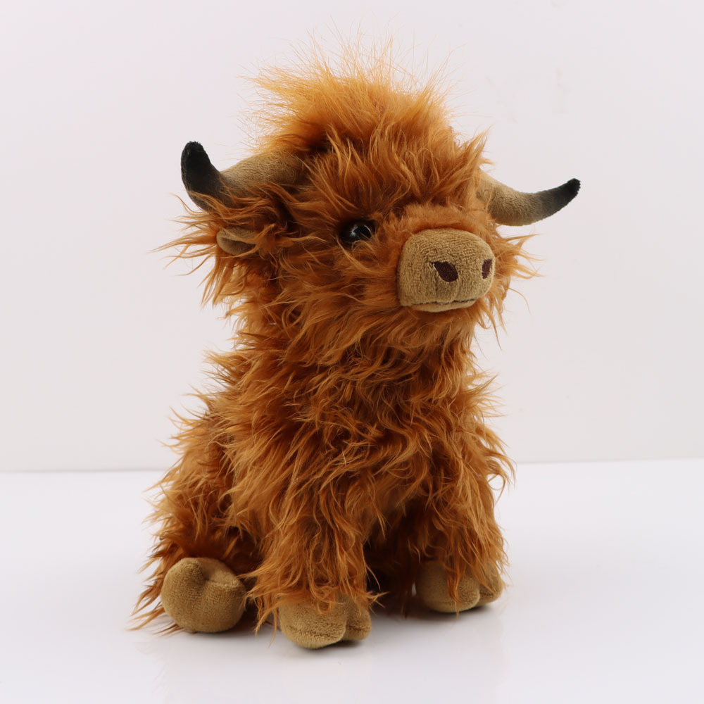 HighlandCow Cute Scottish HighlandCow plush toy, Cow Breathing Series Gift Music figurine details Picture