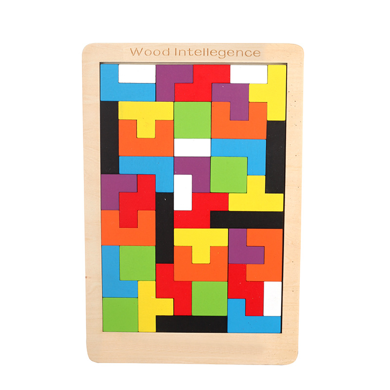 Wholesale of wooden Tetris toys for children's early education, intelligence and fun games, and intellectual toys for children's development Item Picture