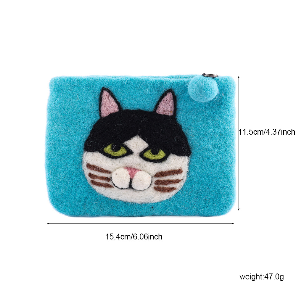 Nepalese wool felt soft and cute coin purse, Ins-style bus card case, cute cartoon clutch wholesale Item Picture