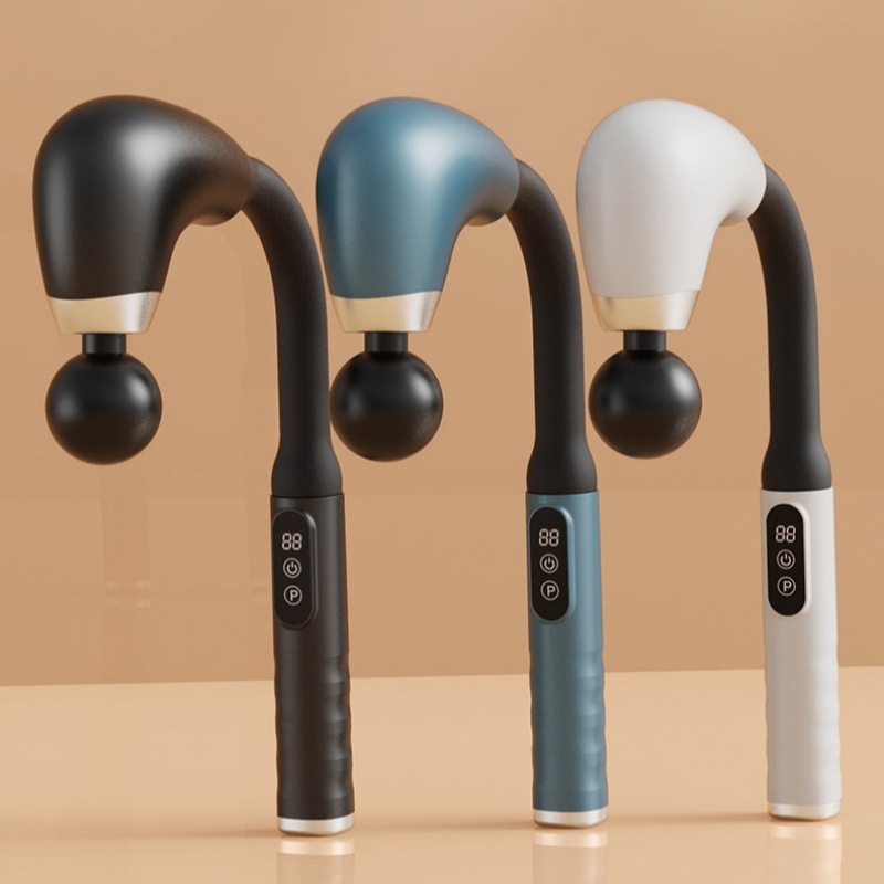 跨境弯头筋膜枪多功能肌肉颈椎腰部背部腿放松按摩枪迷你便携静音