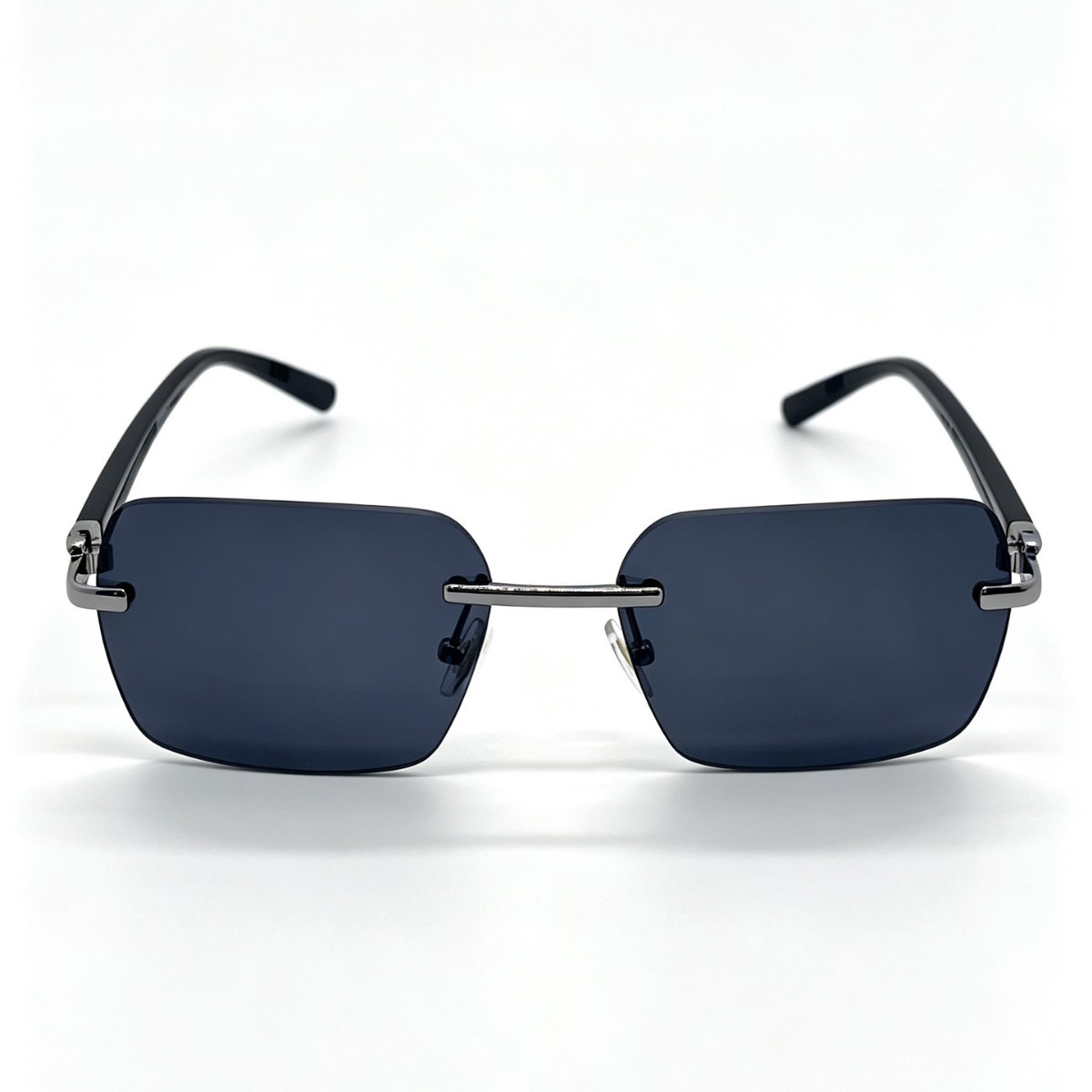 Frameless square sunglasses for men and women, simple metal thin mid-beam sunglasses, outdoor driving UV protection and sunshade glasses details Picture