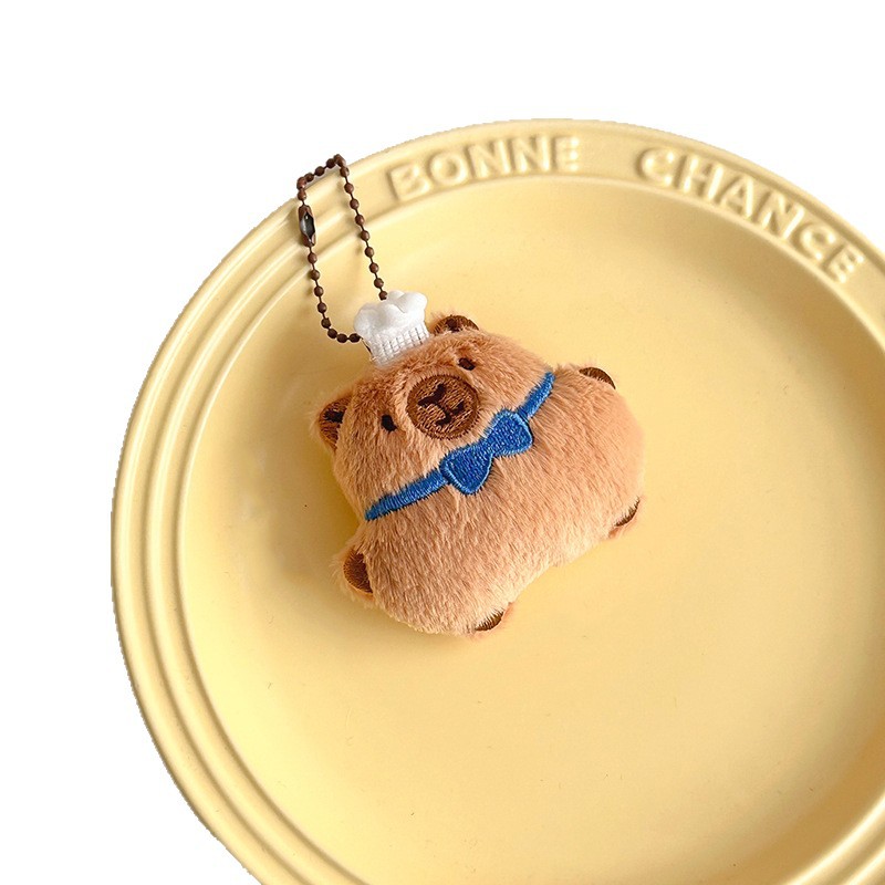 Capibara plush toy pendants, cartoon dolls, bread capybara backpacks, hanging decorations, street promotion event gifts Item Picture