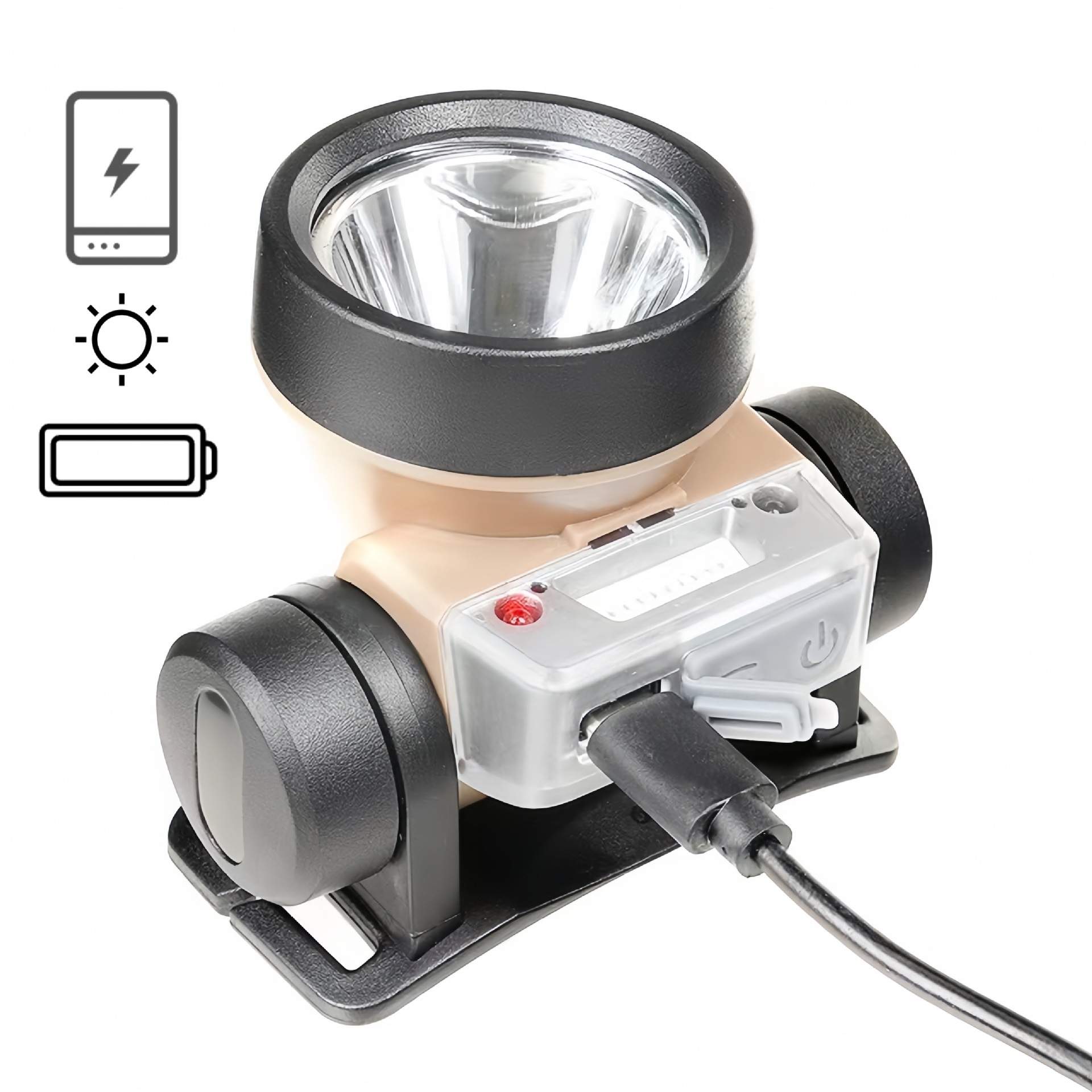 新款跨境XPG强光感应头灯 USB充电 LED 红光警示户外露营钓鱼头灯细节图