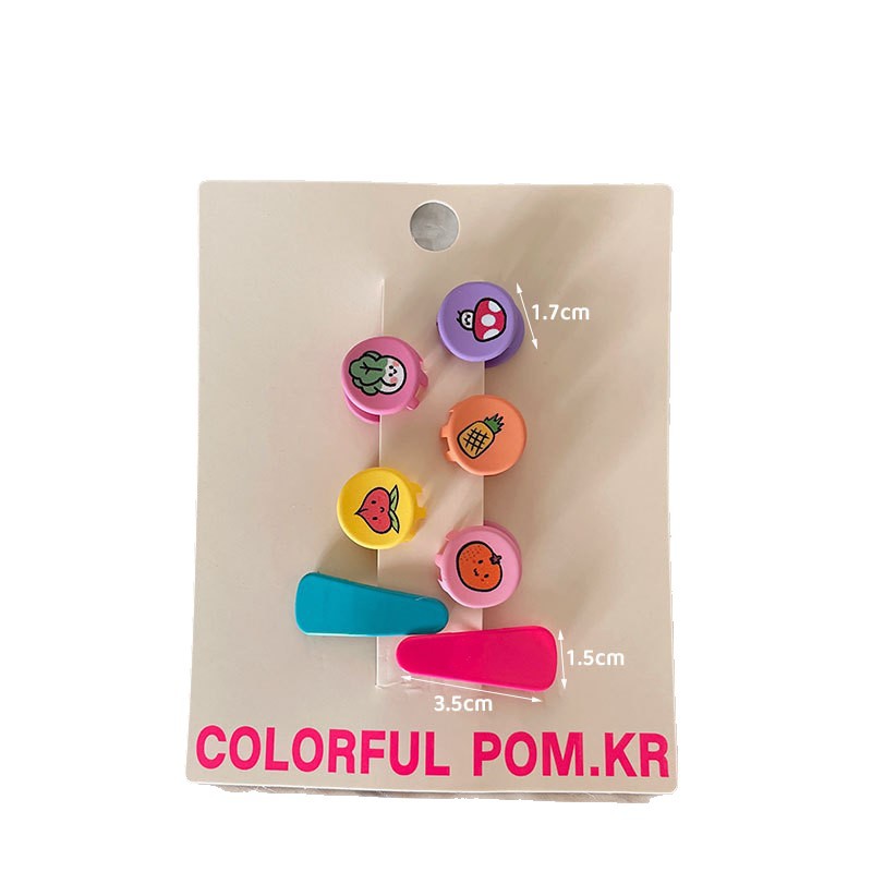 New Korean-style colorful dopamine bb clip, children's sweet water drop polka dot broken hair clip, baby duck clip hair clip and hair accessory Item Picture