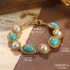 A fashionable French versatile turquoise necklace for ladies, exuding a sense of high-end retro single-layer fashion and elegance Application Scenario