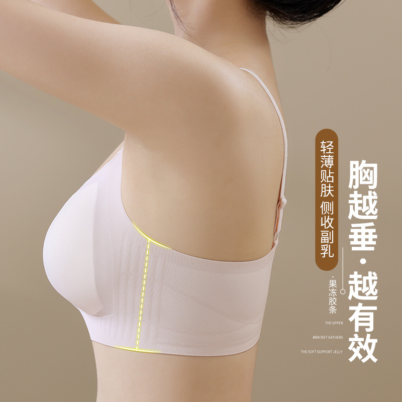 Supporting the release of latex breathable and beautiful back without steel rims, the upper support gathers together for comfort, the technological cartilage scarless bra details Picture