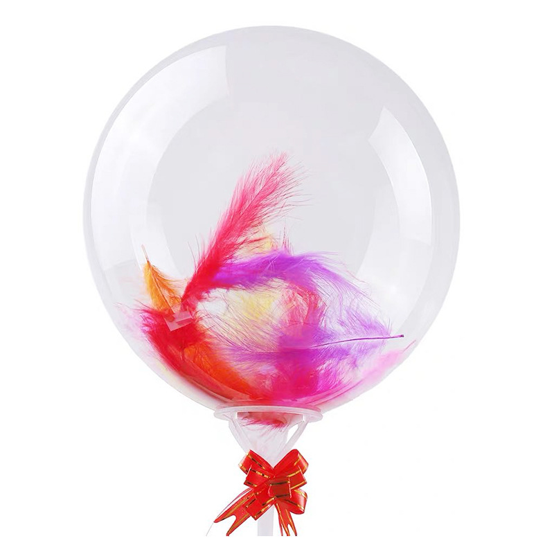 Factory direct sales and wholesale of small gift balloons: 1. Transparent round bouncy balls, popular bouncy balls with built-in feather colored balls Item Picture
