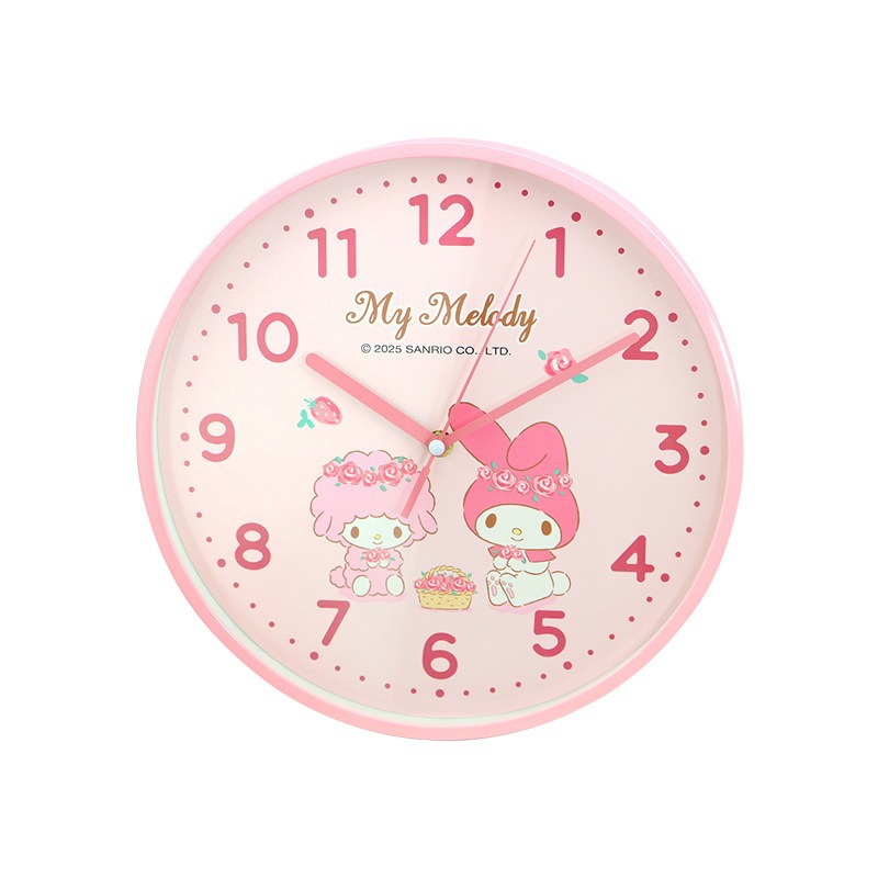 三丽鸥正版库洛米卡通挂钟客厅儿童房创意挂墙时钟可爱女生钟表白底实物图