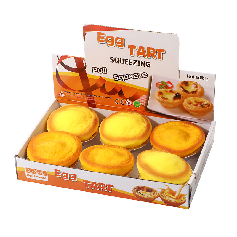 Venting egg tarts, squeezing and pinching fun, small toys, street stall, stress-relieving, flour egg tarts, fun and novel, unique and funny, stress-relieving