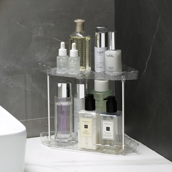 Storage rack, washbasin storage rack, bathroom, toilet, bathroom cosmetics and lipstick storage box, desktop water ripple rack Application Scenario
