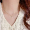 The new summer exquisite and fashionable super sparkling micro-inset maple leaf pendant necklace is unique, sweet, versatile and high-end collarbone chain Specification image