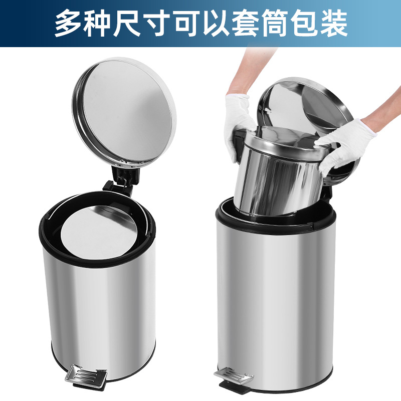 Wholesale of household silent slow-descent foot-operated trash cans, stainless steel trash cans, foot-operated kitchen classified trash cans