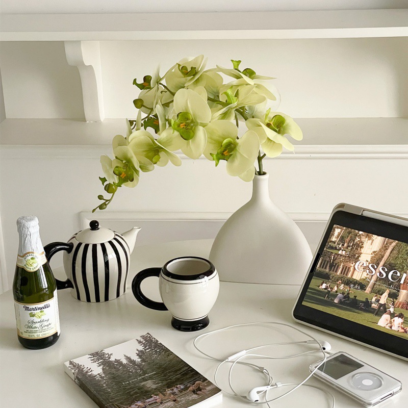 7头9头胶片蝴蝶兰仿真花假花轻奢客厅餐桌玄关摆件婚房布置装饰